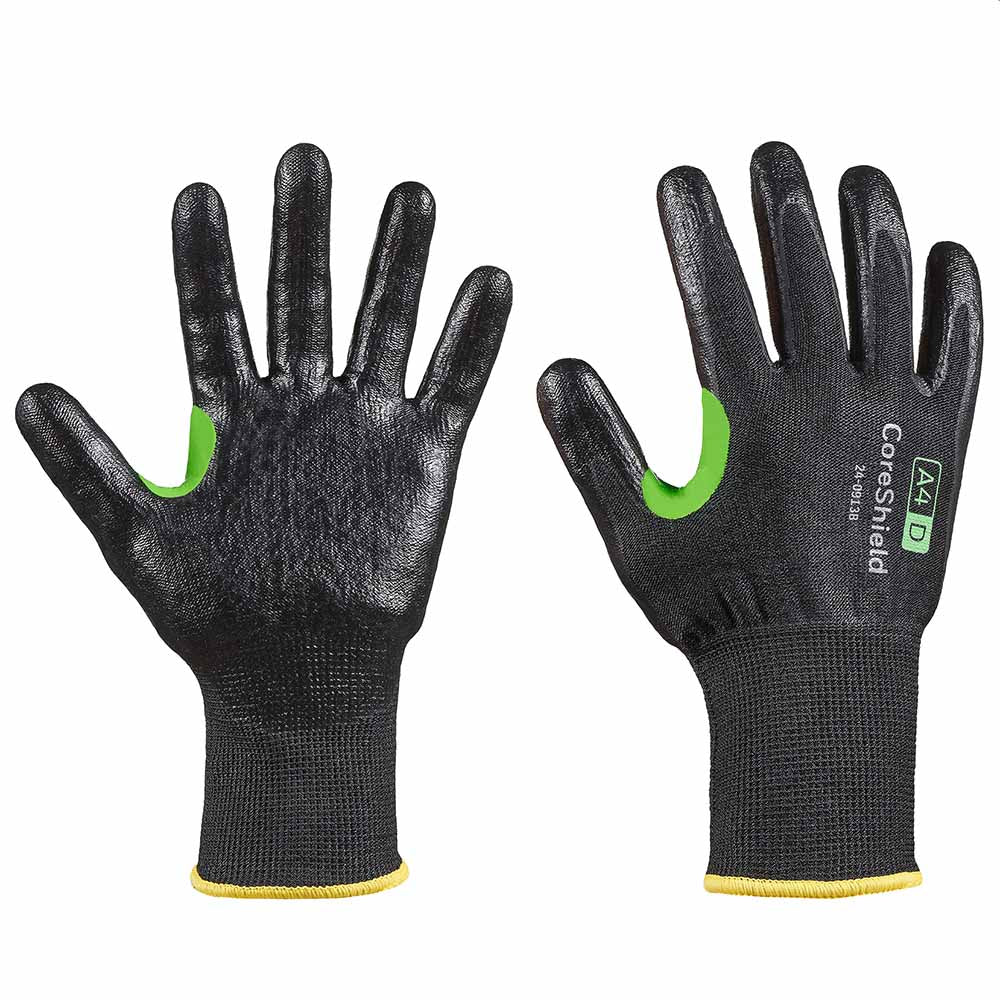 Honeywell CoreShield 24-0913B Basalt Black Liner Smooth Nitrile Coating Cut Level A4/D Gloves