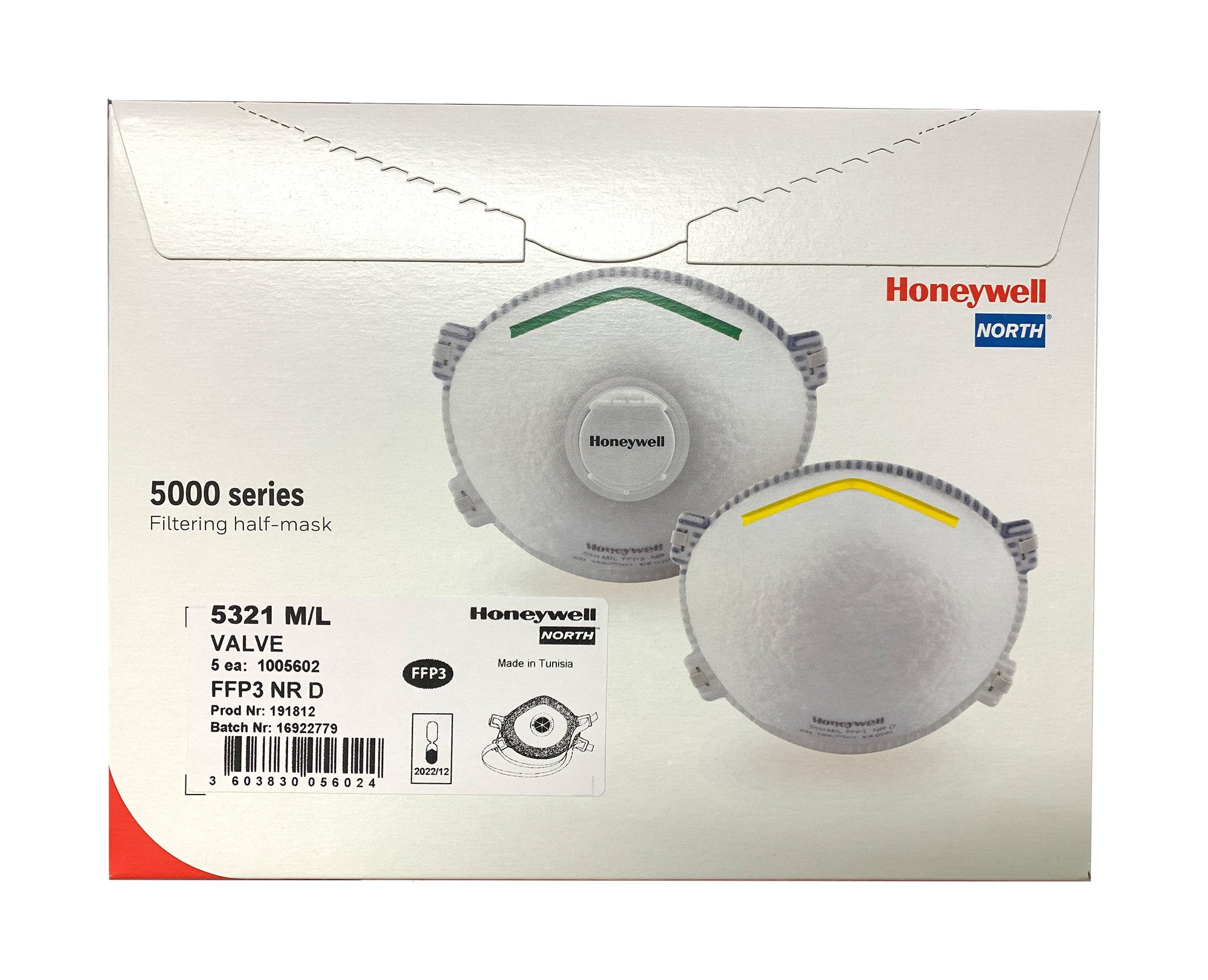 Honeywell 5321 M L Disposable Mask FFP3 NR D Box of 5