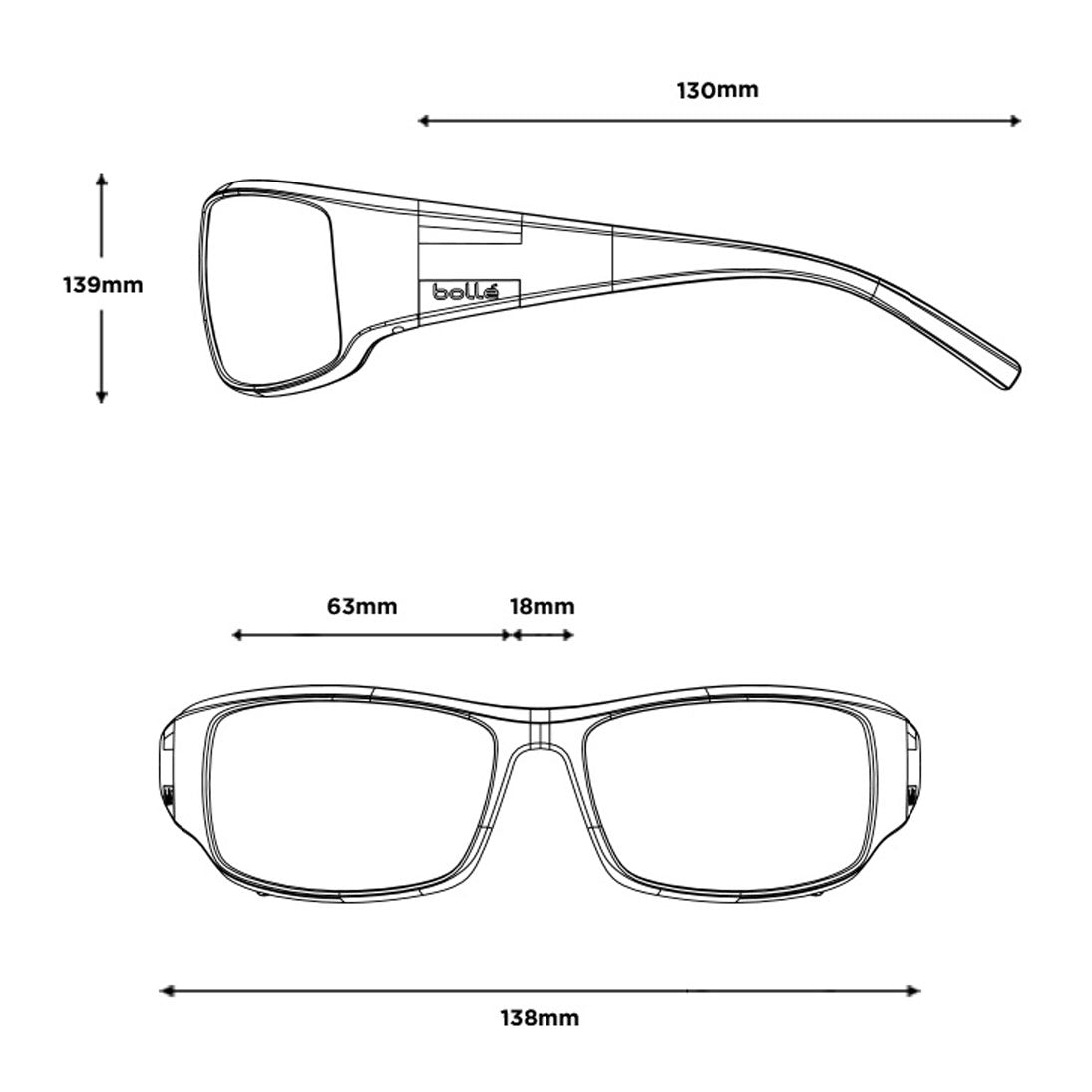 Bolle KING BS026002 Sunglasses - Black Matte - Volt+ Gun Size