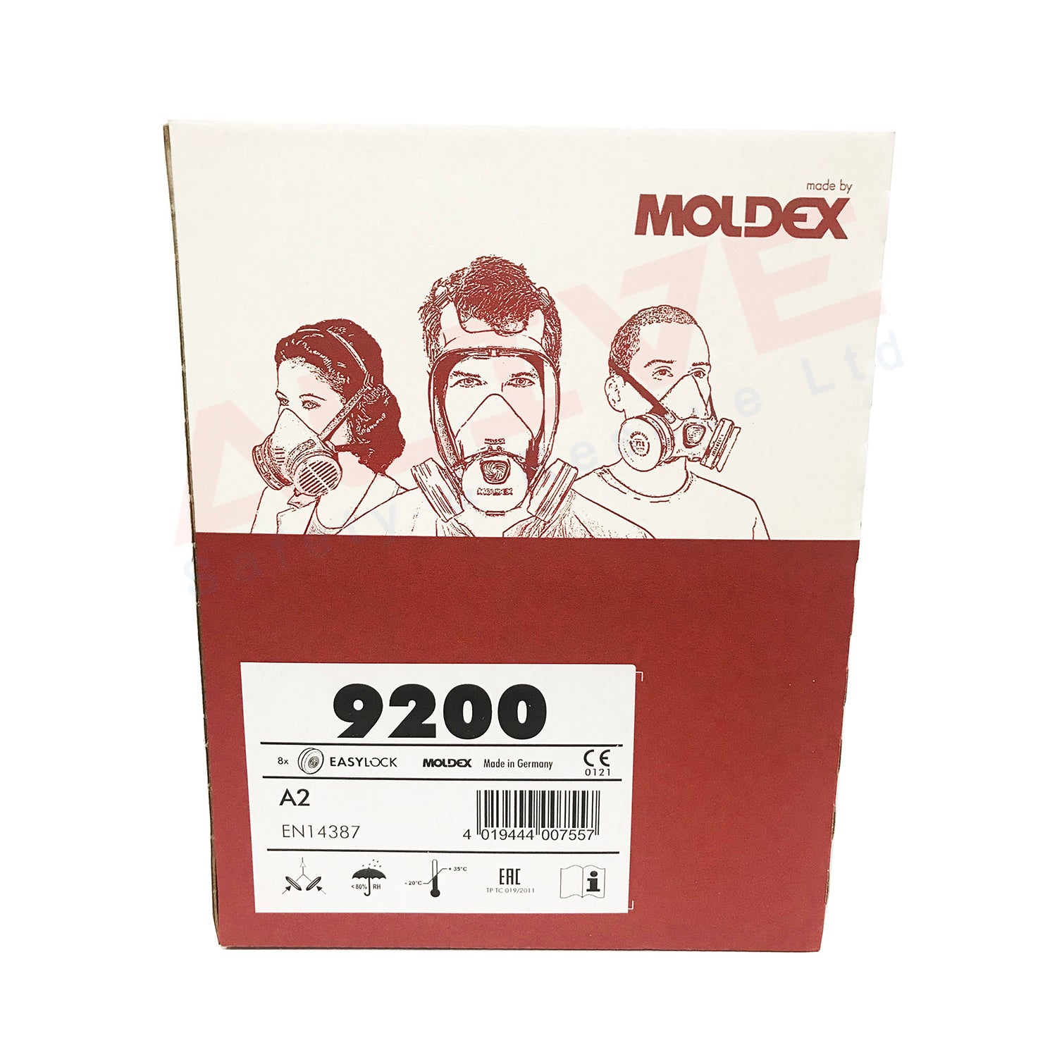 Moldex 9200 A2 Easylock Gas Filters Box 1