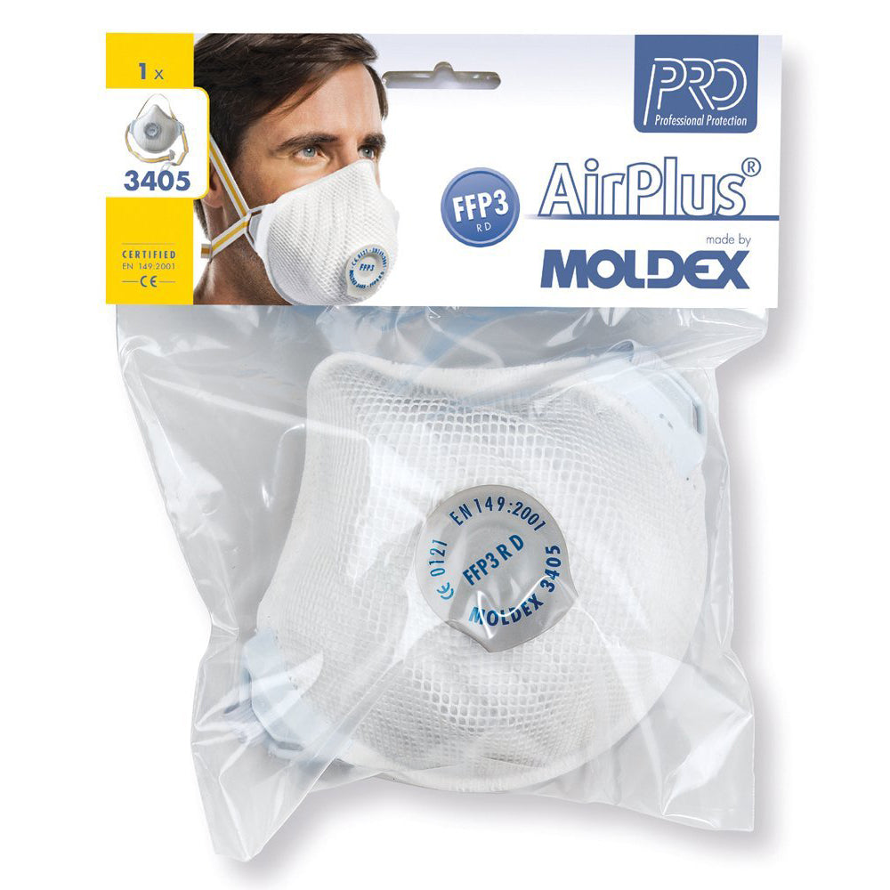 Moldex 3405 FFP3 Air Plus R D Dust Masks Single Pack 1