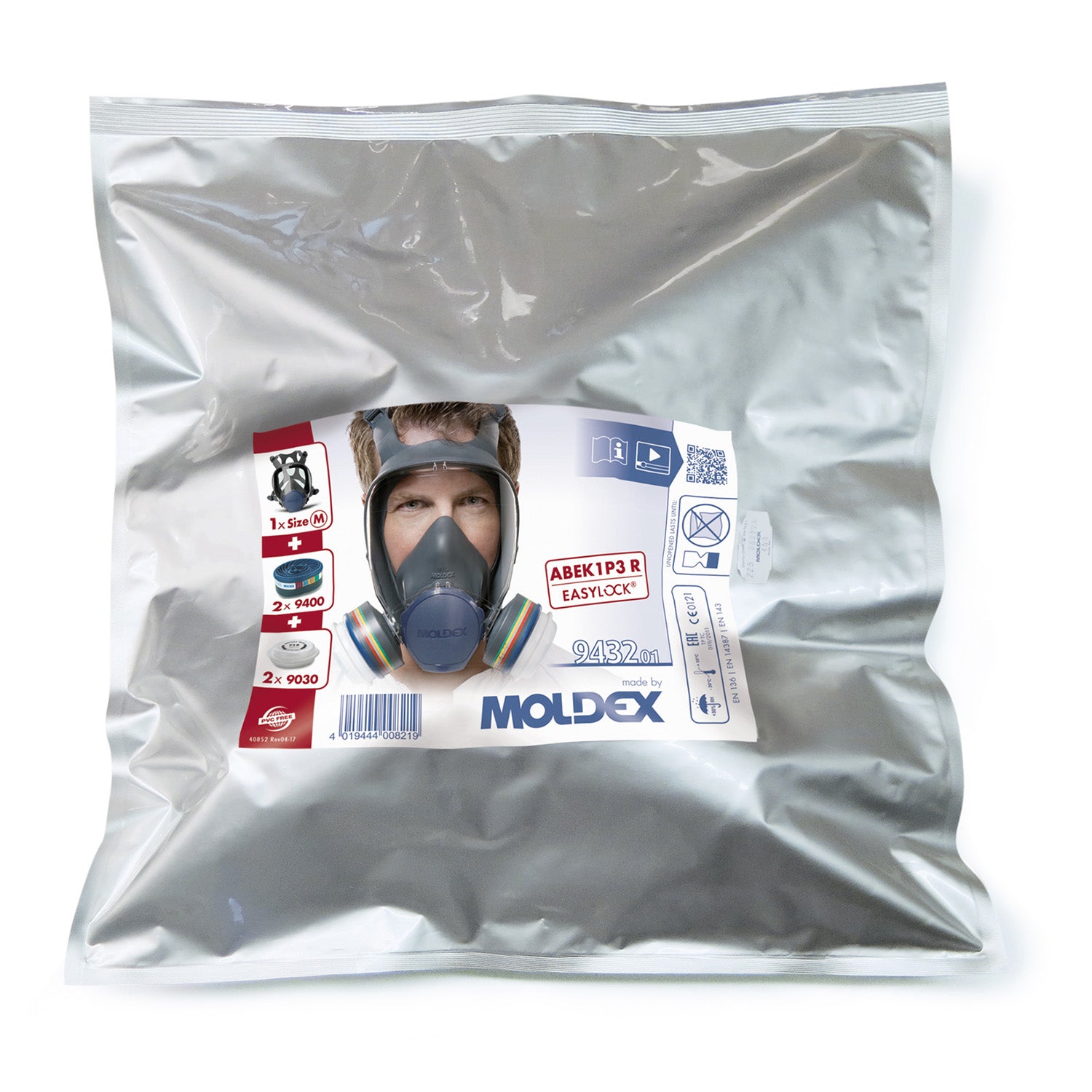 Moldex 9432 - ABEK1 P3 R Full Face Size M Series 9000 Mask