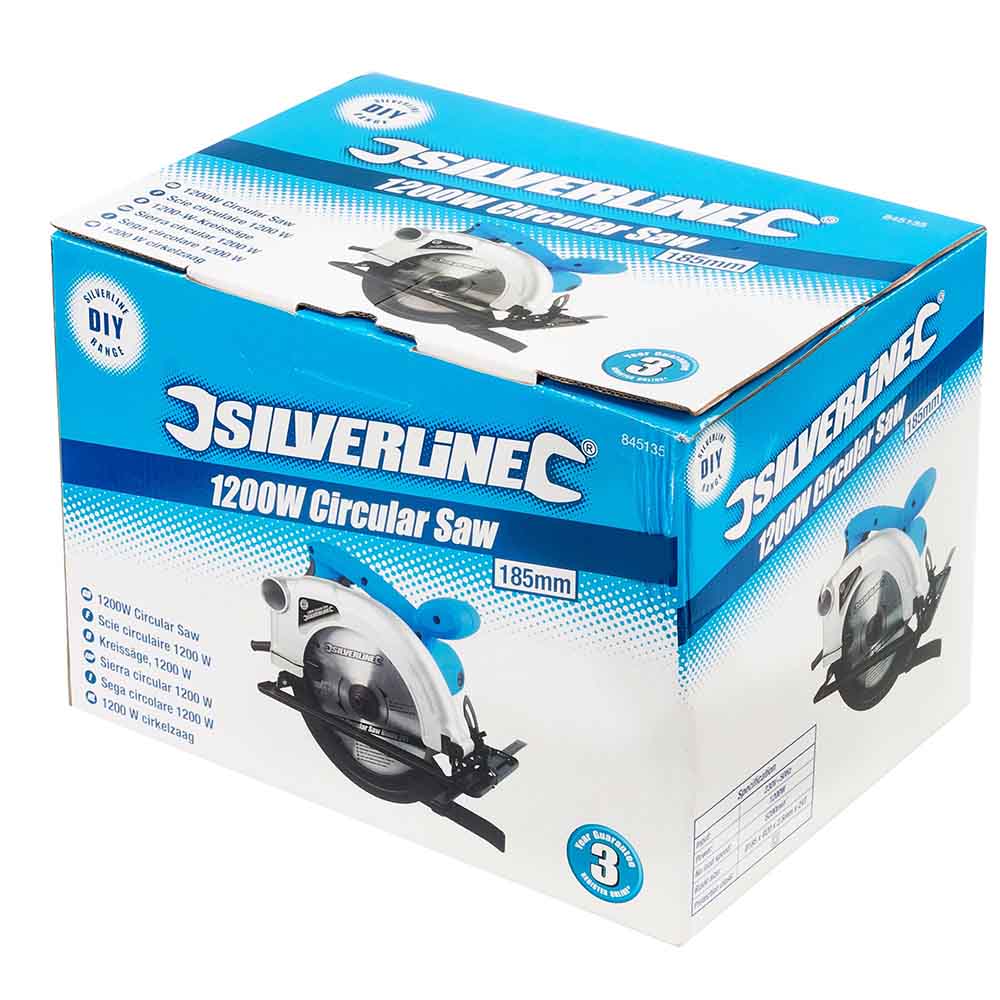 Silverline 845135 DIY 1200W Circular Saw 185mm Box