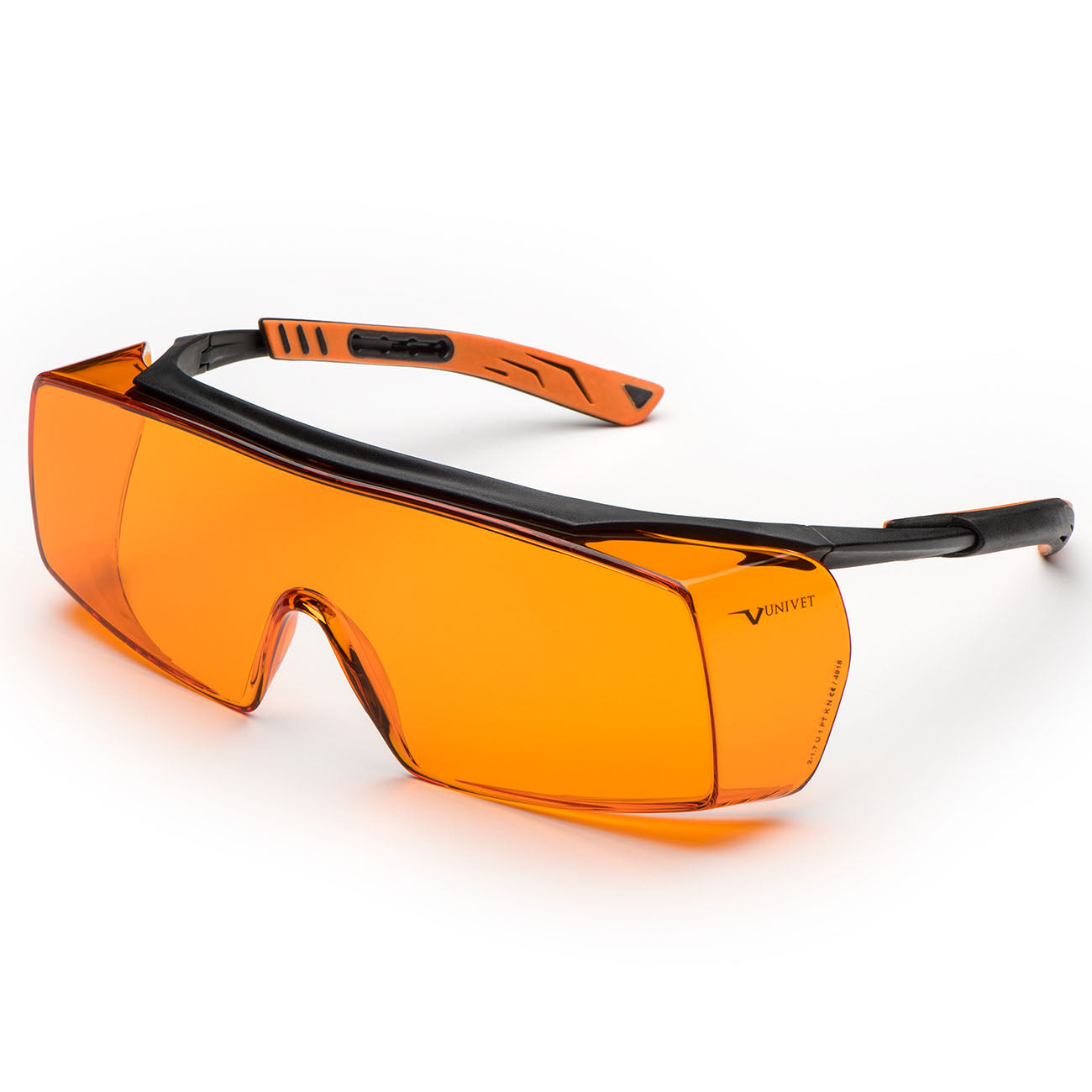 Univet 5X7 High Contrast Orange OTG Safety Glasses - 5X7.03.00.04