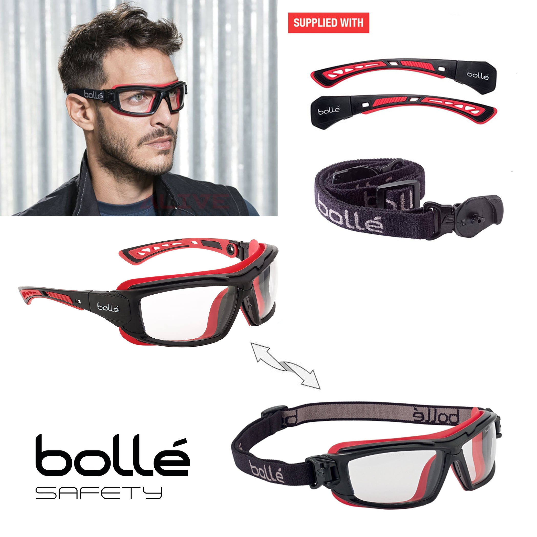 Bolle ULTIM8 ULTIPSI Safety Goggles Clear Lens