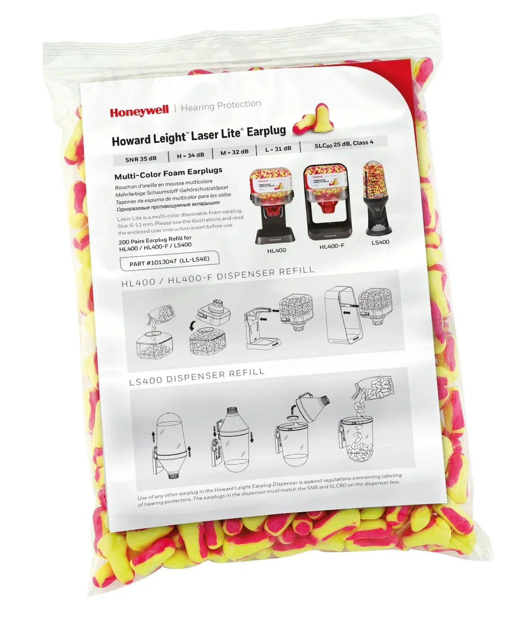 Bouchons D'oreille Howard Leight Laser Lite - Réduction Bruit, Confort Max - Paquet De 10 Paires, Fabriqué USA