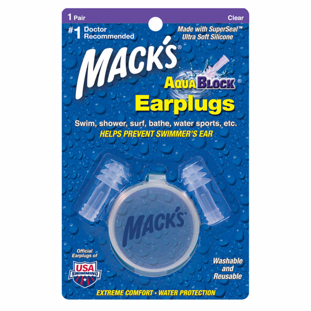 Mack's Aqua Block® Clear Ear Plugs 1 Pair