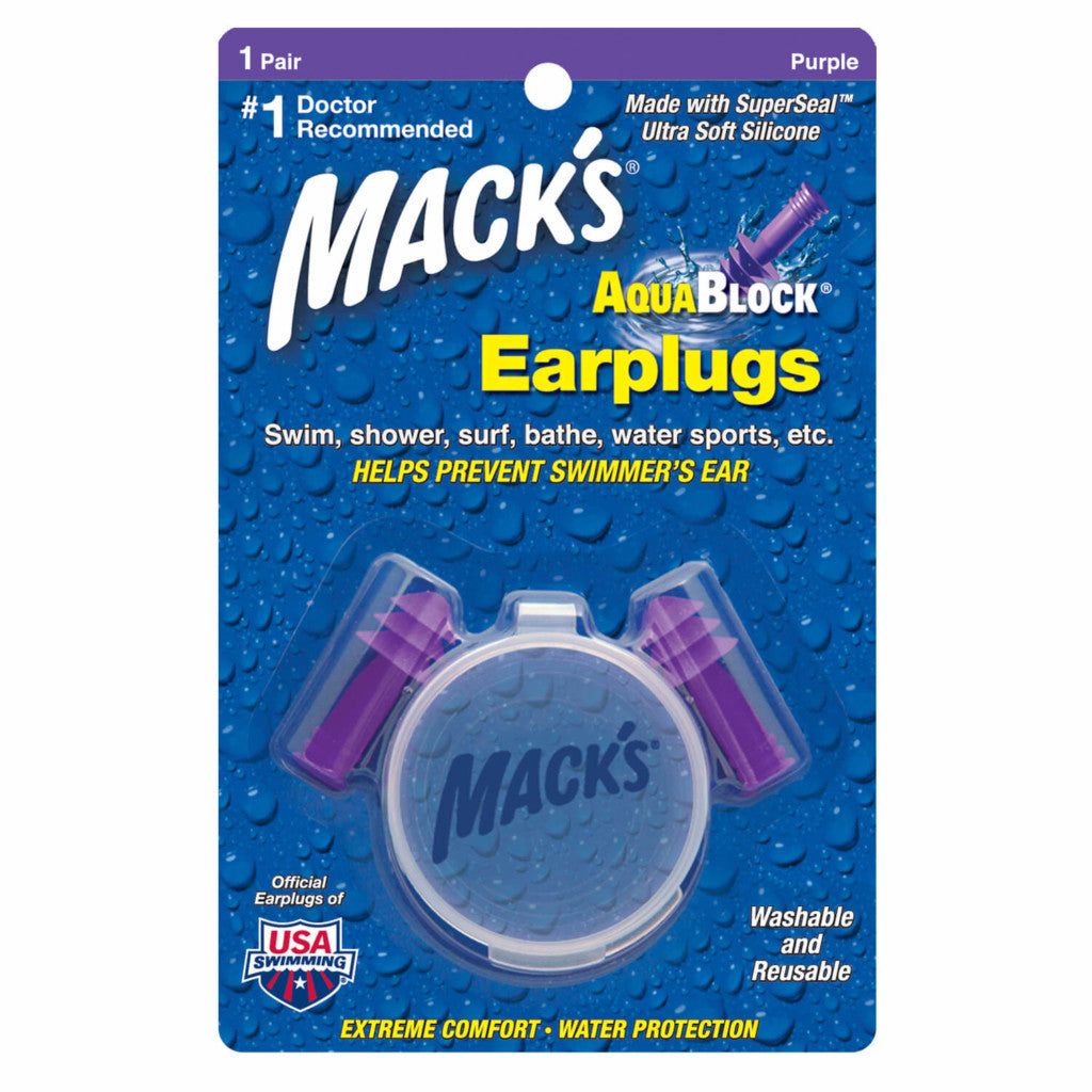 Mack's Aqua Block® Purple Ear Plugs 1 Pair