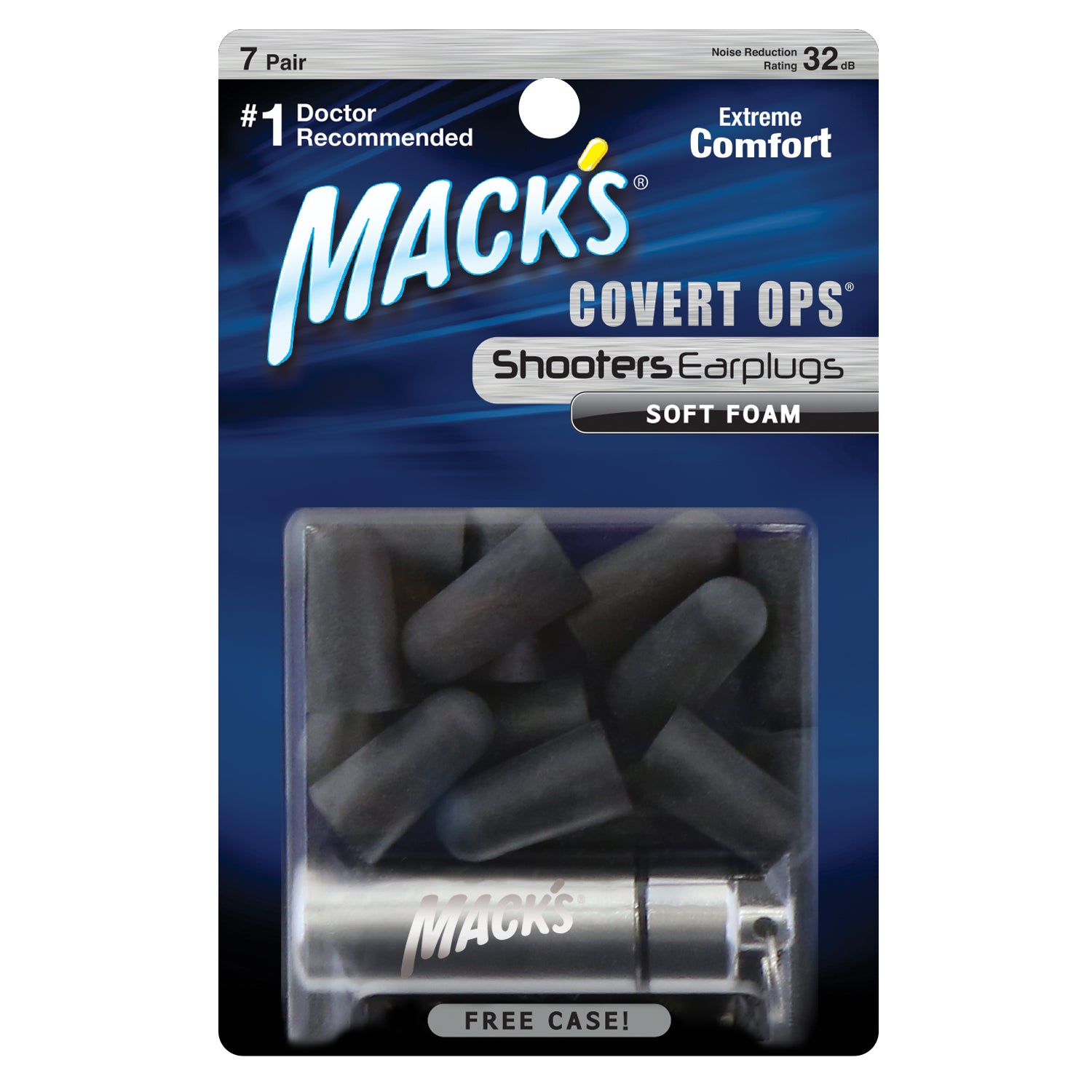 Mack's Shooters Covert Ops Soft Foam Ear Plugs 7 Pairs